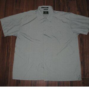 Weatherproof Button Up Short Sleeve Green Shirt 2XL Chest 54" Polyester